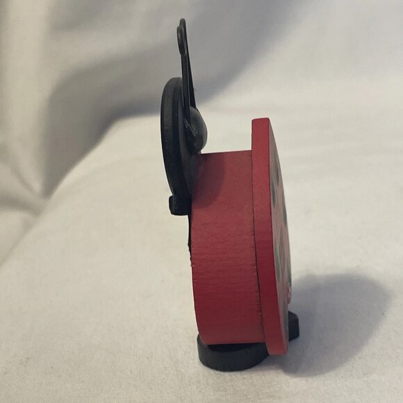 Wooden Ladybug Figure by Sue Kahr 2.75" Red Black White Insect Shelf Decor - Picture 2 of 9